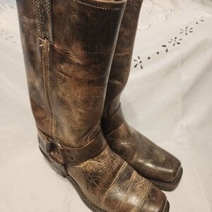 Frye Women's Harness Oiled Western Boots - Broad Square Toe Like NEW!!! Size 8.5